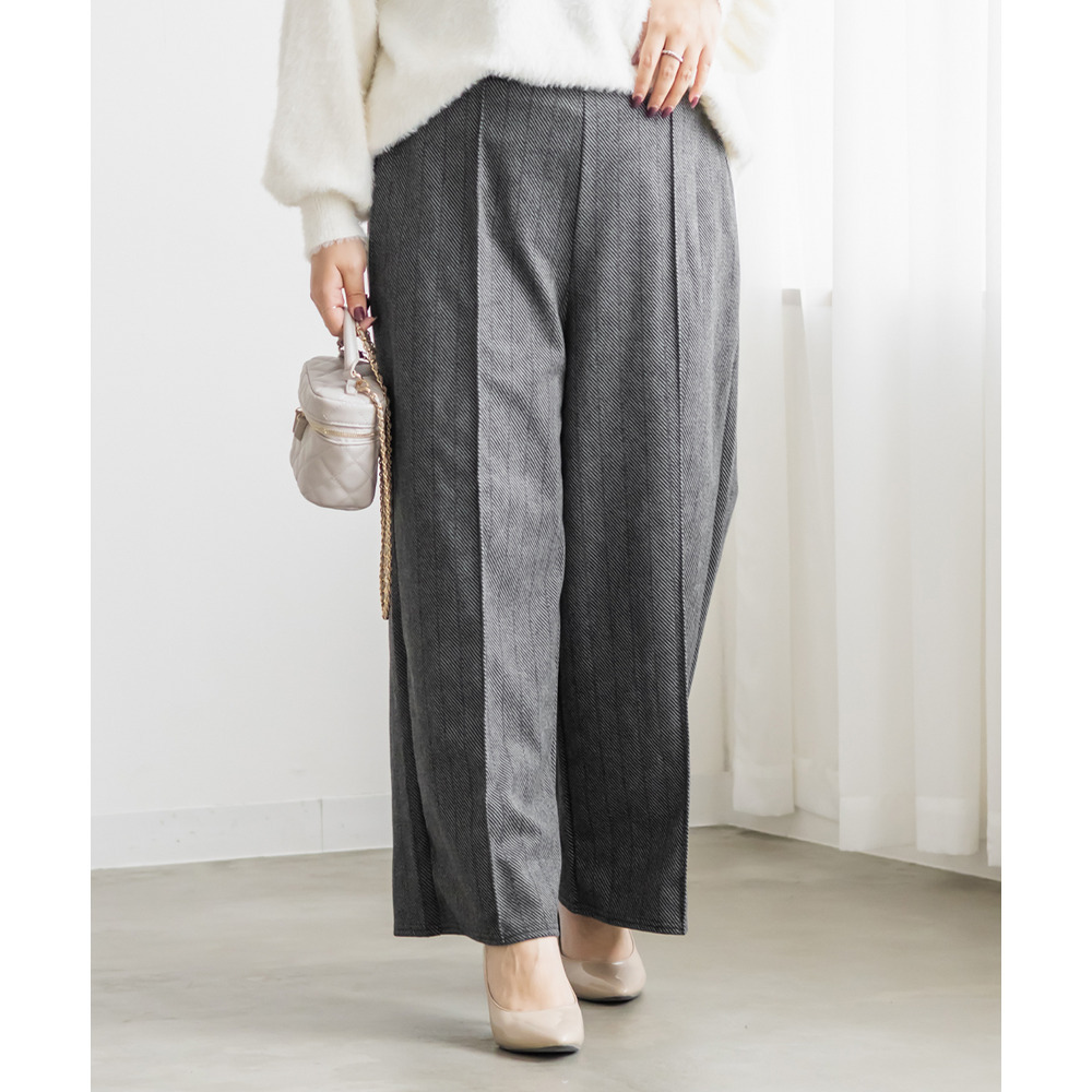 ヘリンボーンワイドパンツ6