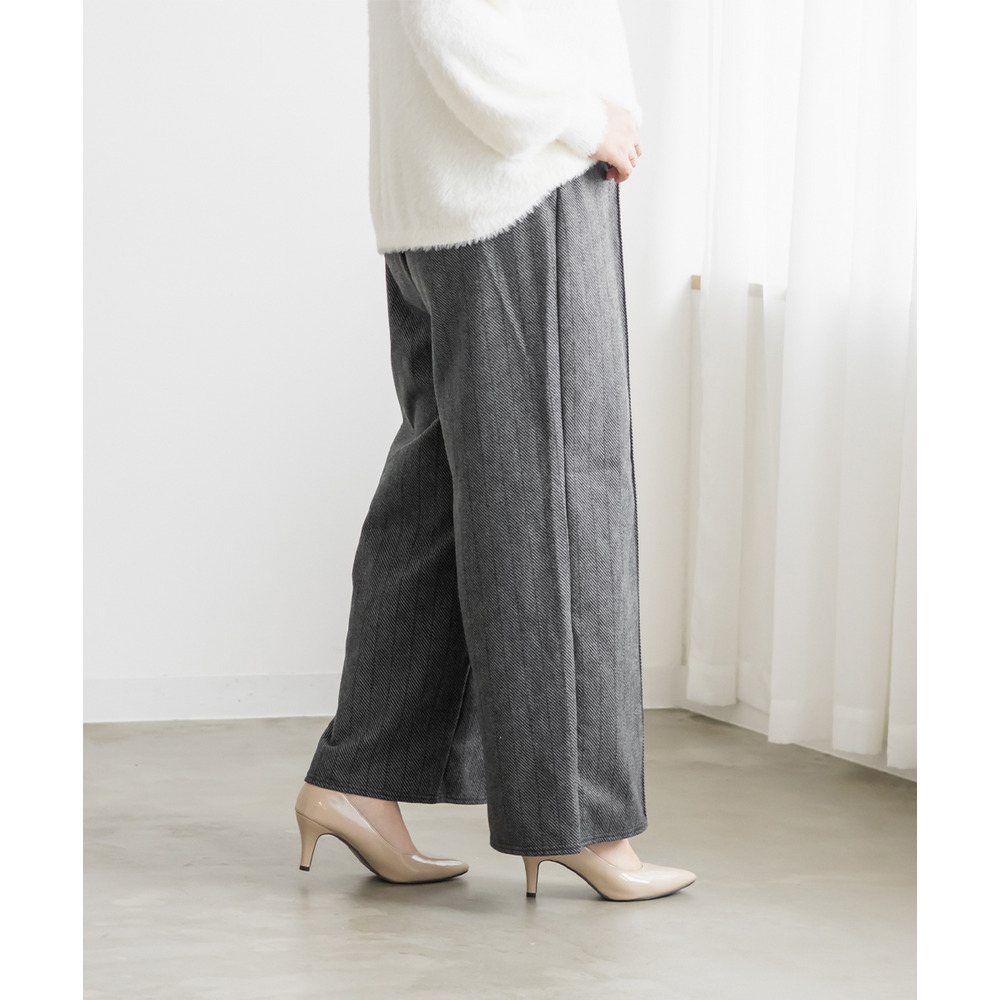 ヘリンボーンワイドパンツ8