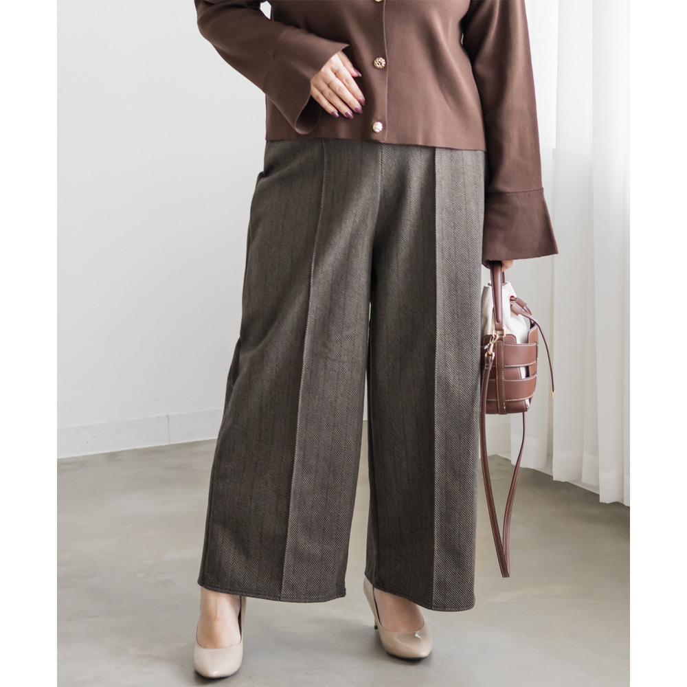 ヘリンボーンワイドパンツ1