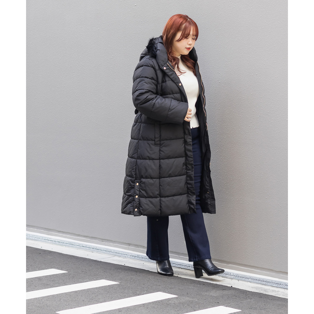 ファーフード付きロングコート10