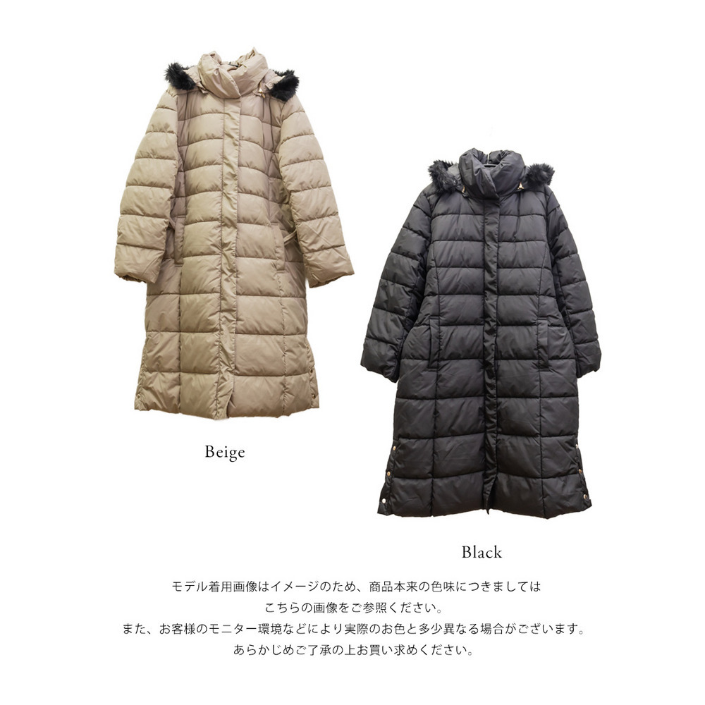 ファーフード付きロングコート15