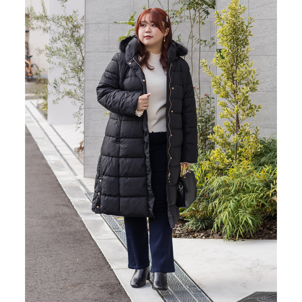 ファーフード付きロングコート8