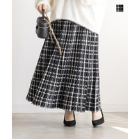 チェック柄プリーツニットスカート