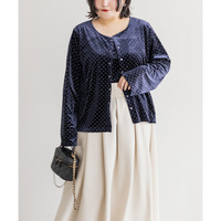 2wayドットベロアキャミ＆カーディガンセット