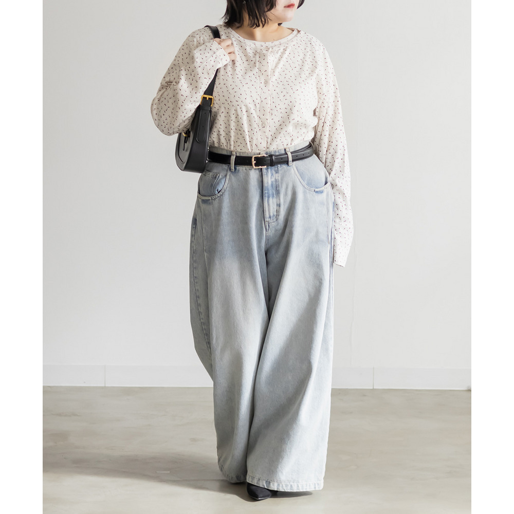 小花柄トップス&カーディガンセット2