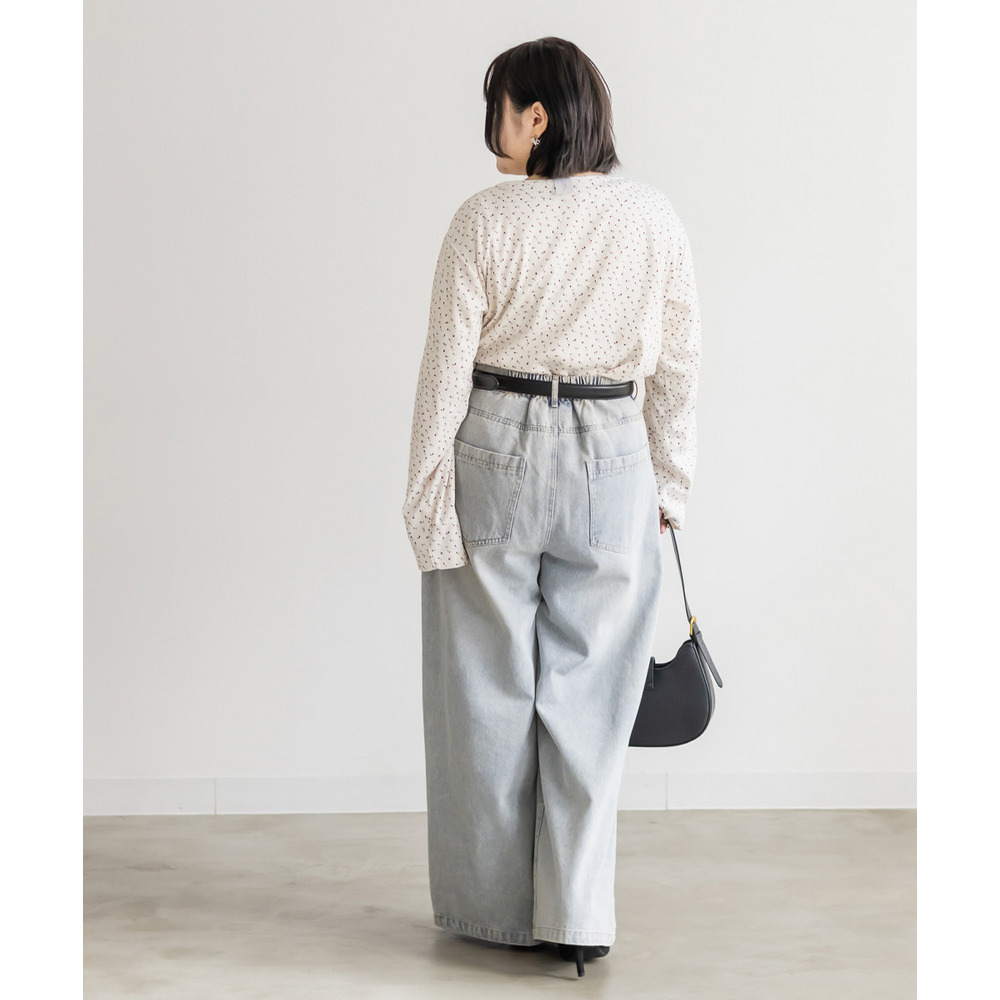 小花柄トップス&カーディガンセット3