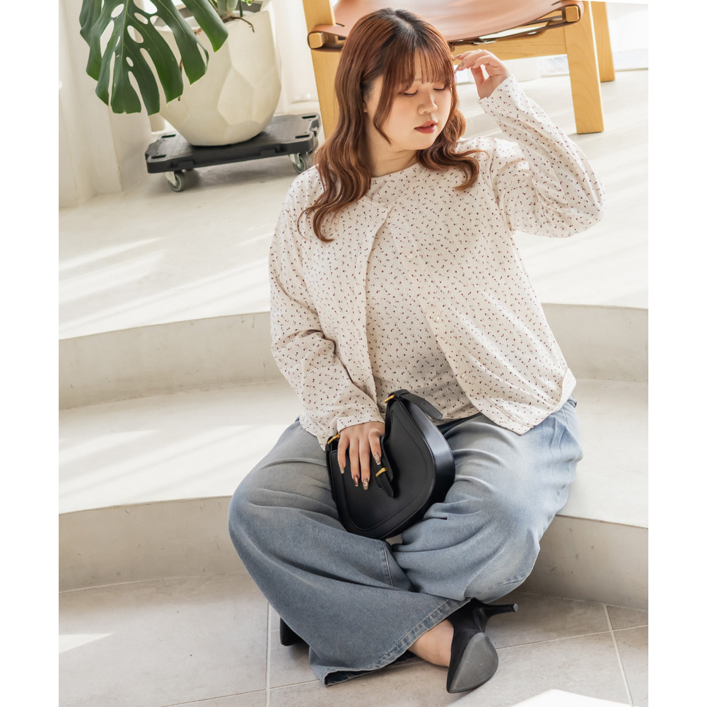 小花柄トップス&カーディガンセット6