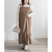 裾フレアスエードキャミワンピース