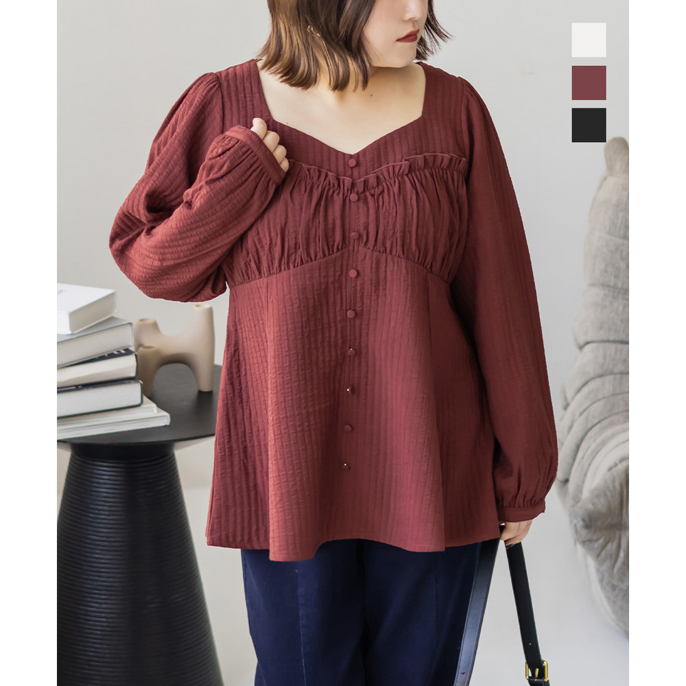 CLETTEオリジナルコルセット風切替フレアブラウス