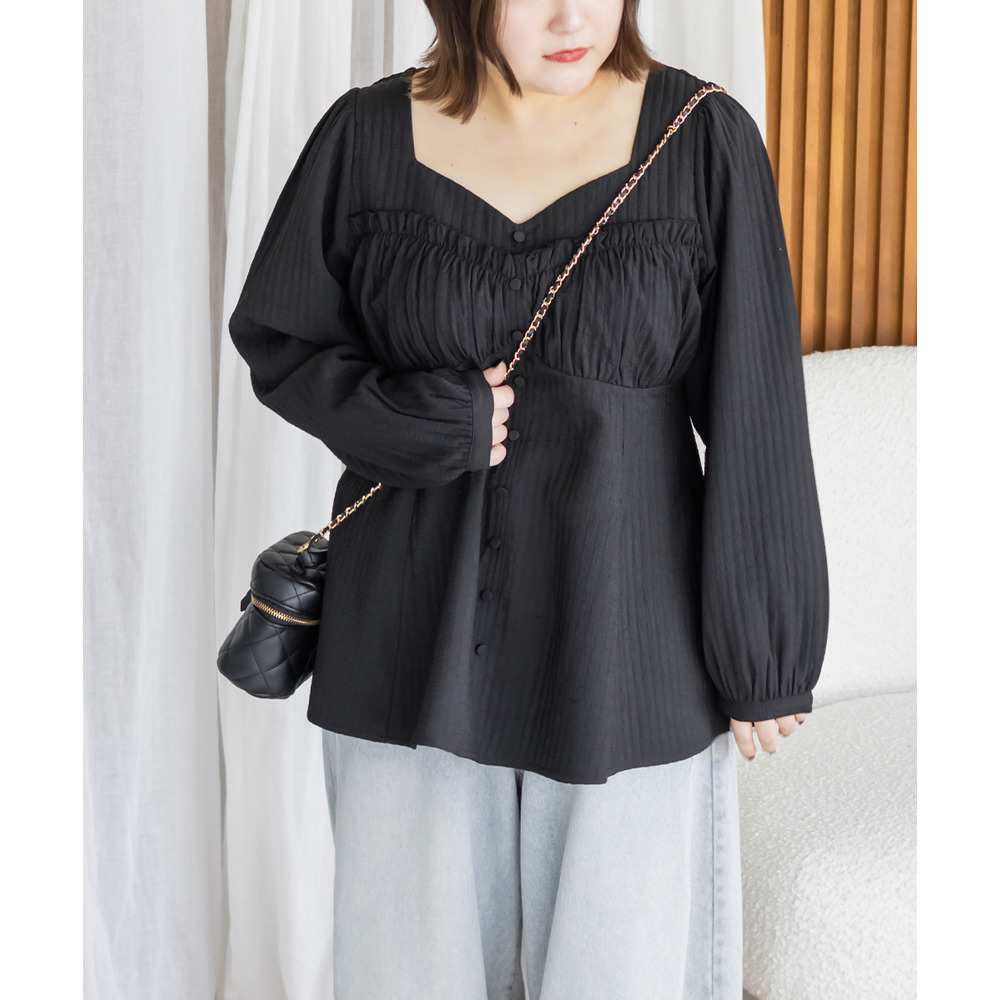 CLETTEオリジナルコルセット風切替フレアブラウス10