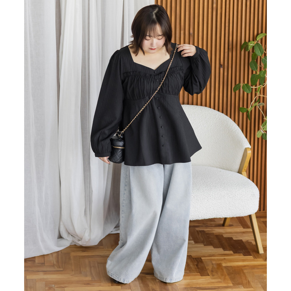 CLETTEオリジナルコルセット風切替フレアブラウス11