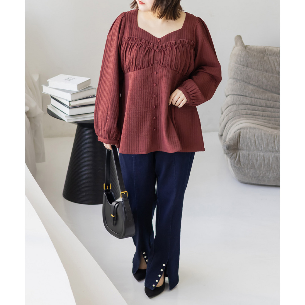 CLETTEオリジナルコルセット風切替フレアブラウス2