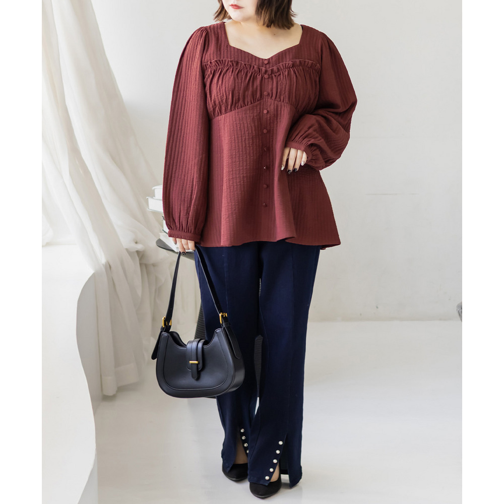 CLETTEオリジナルコルセット風切替フレアブラウス4