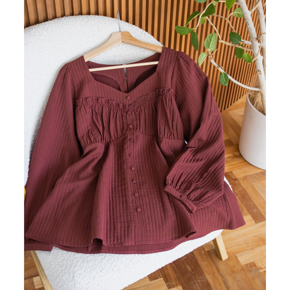 CLETTEオリジナルコルセット風切替フレアブラウス5