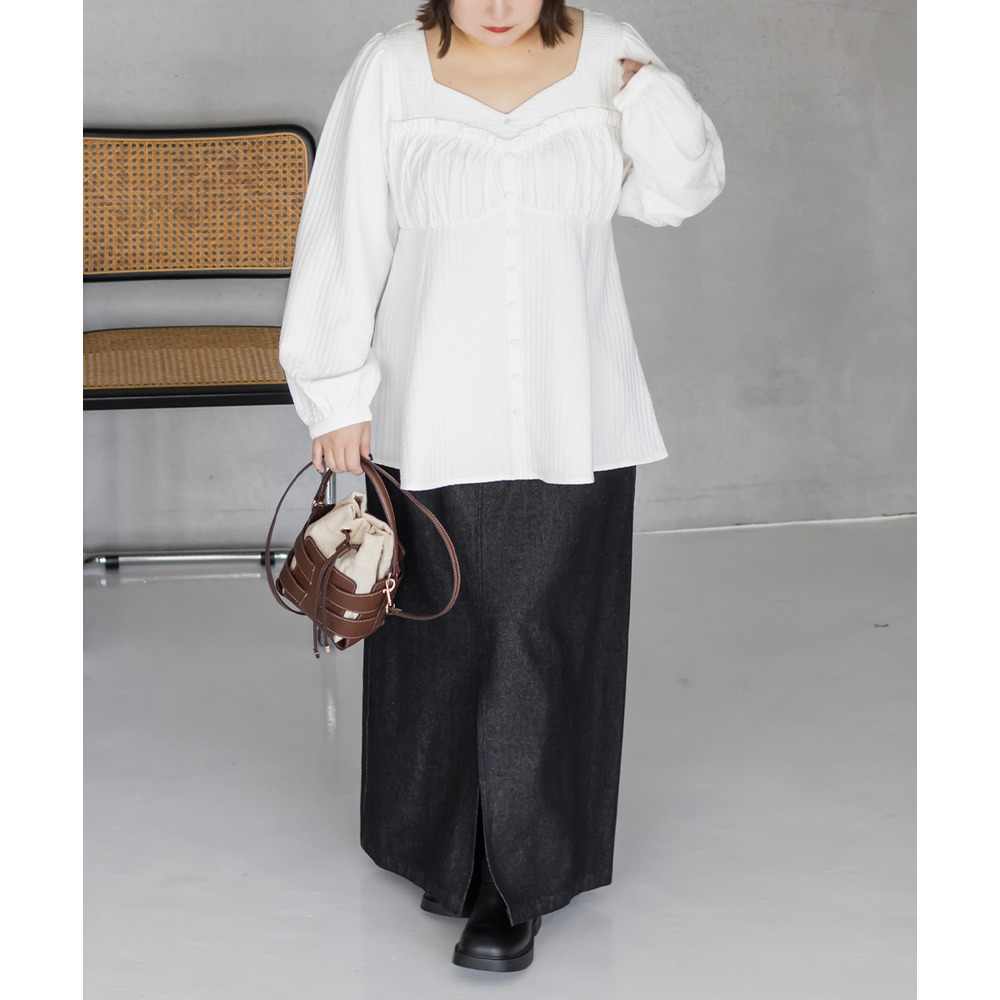 CLETTEオリジナルコルセット風切替フレアブラウス6