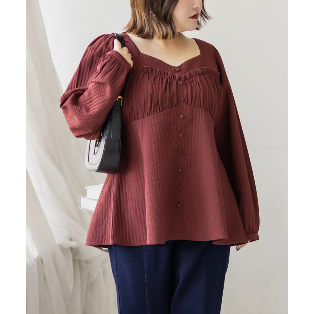 CLETTEオリジナルコルセット風切替フレアブラウス1