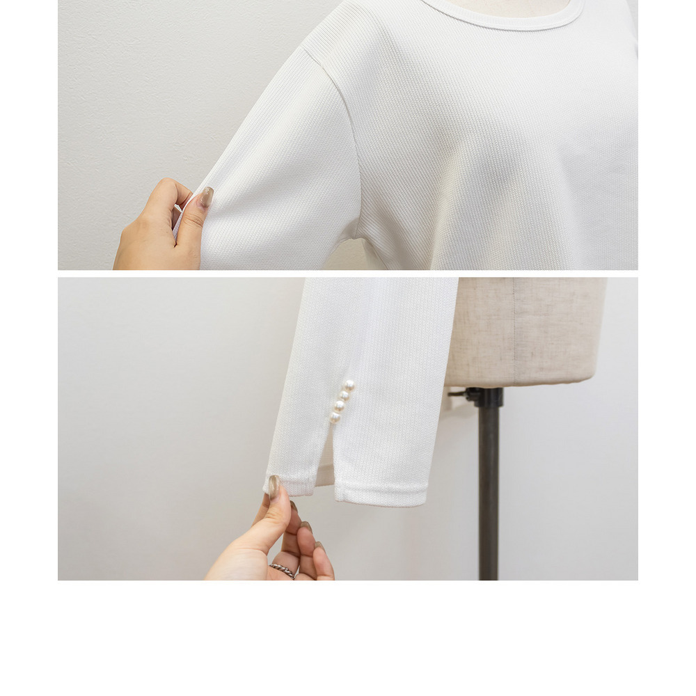 CLETTEオリジナル袖口パールリブカットソー12