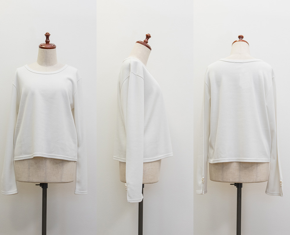 CLETTEオリジナル袖口パールリブカットソー14