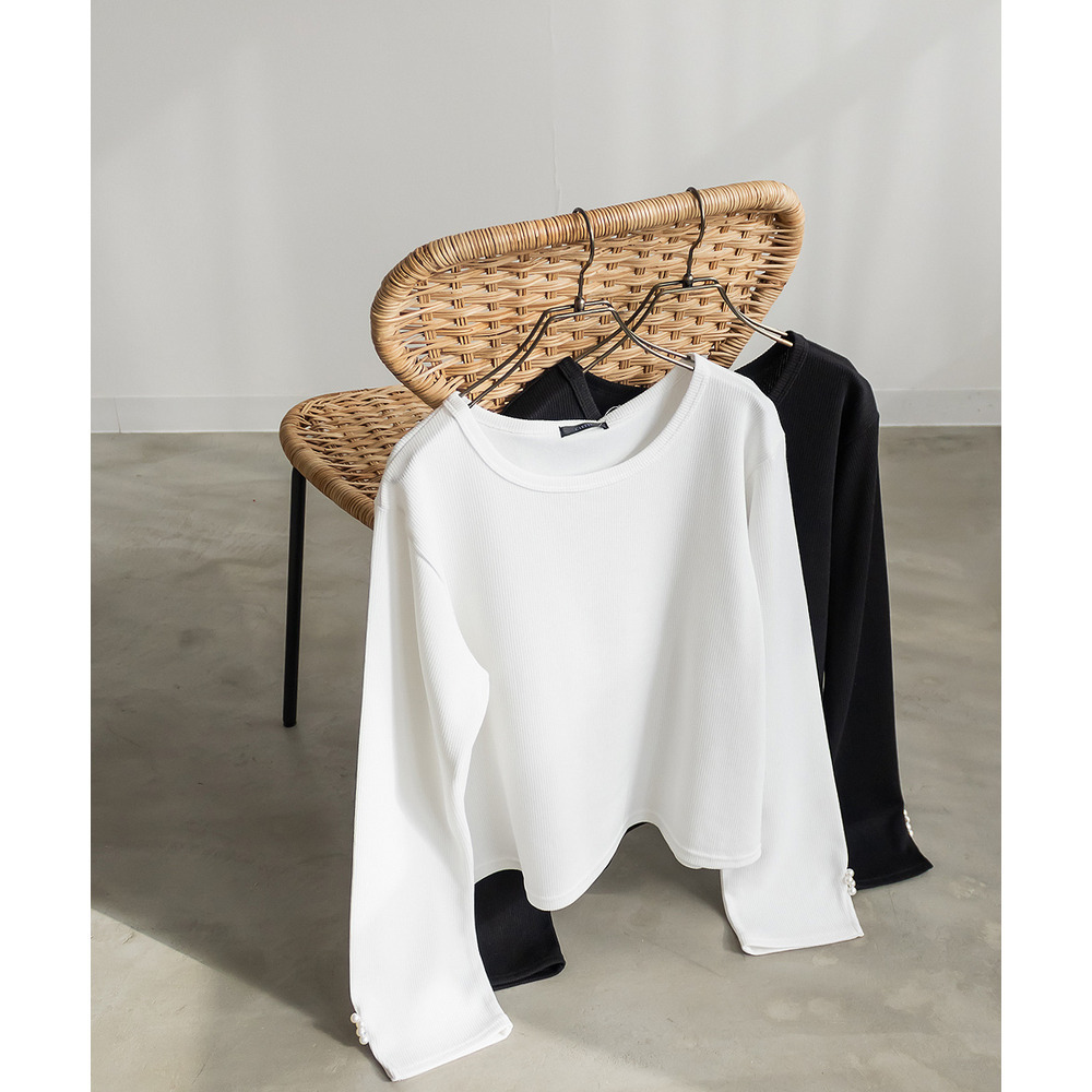 CLETTEオリジナル袖口パールリブカットソー6