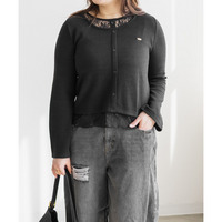 フロントボタンレースドッキングプルオーバー