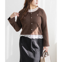 フロントボタンレースドッキングプルオーバー