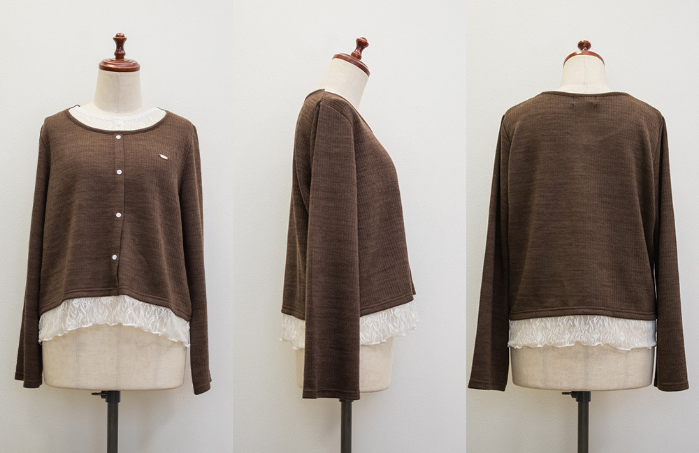 フロントボタンレースドッキングプルオーバー11