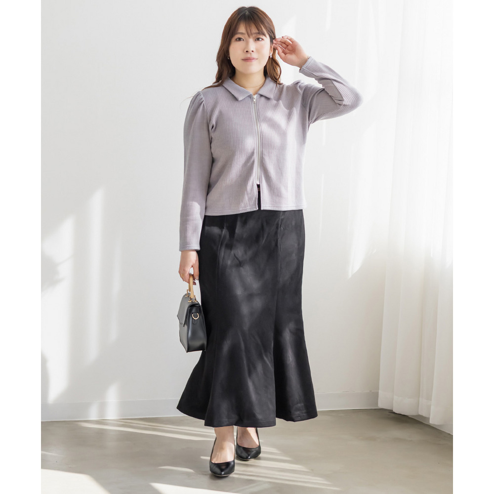 襟付きフロントジップリブプルオーバー2