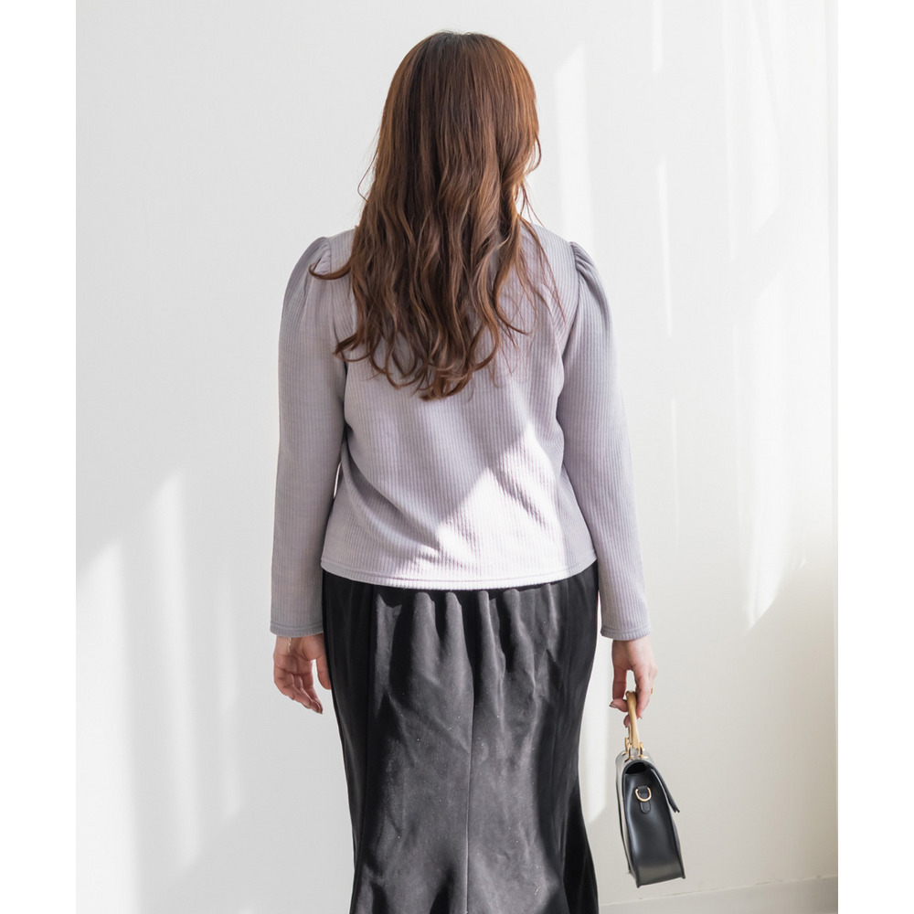 襟付きフロントジップリブプルオーバー3