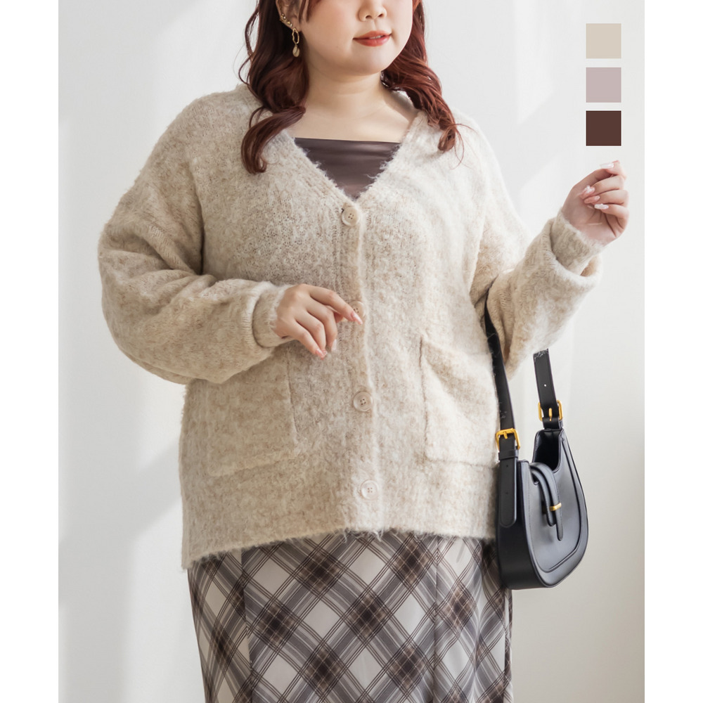 CLETTEオリジナルミックスニットVネックカーディガン