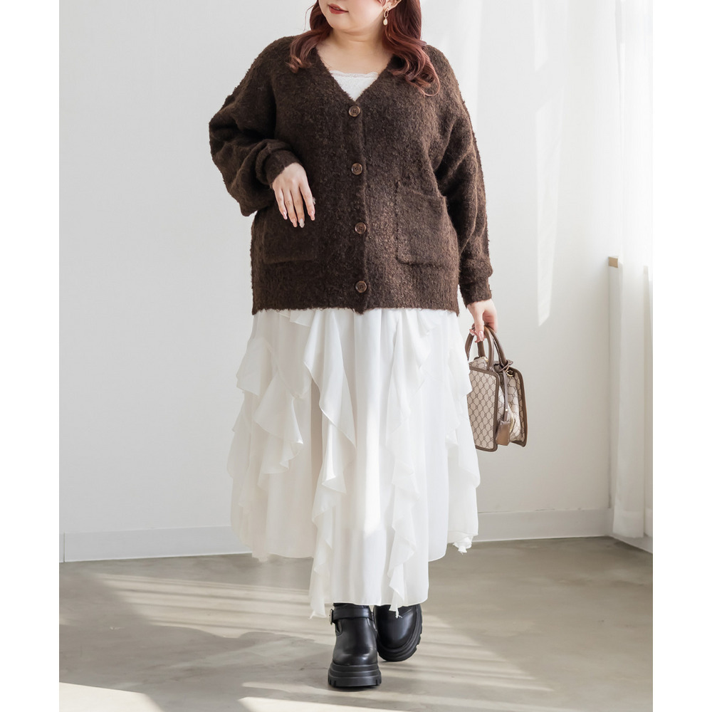 CLETTEオリジナルミックスニットVネックカーディガン4