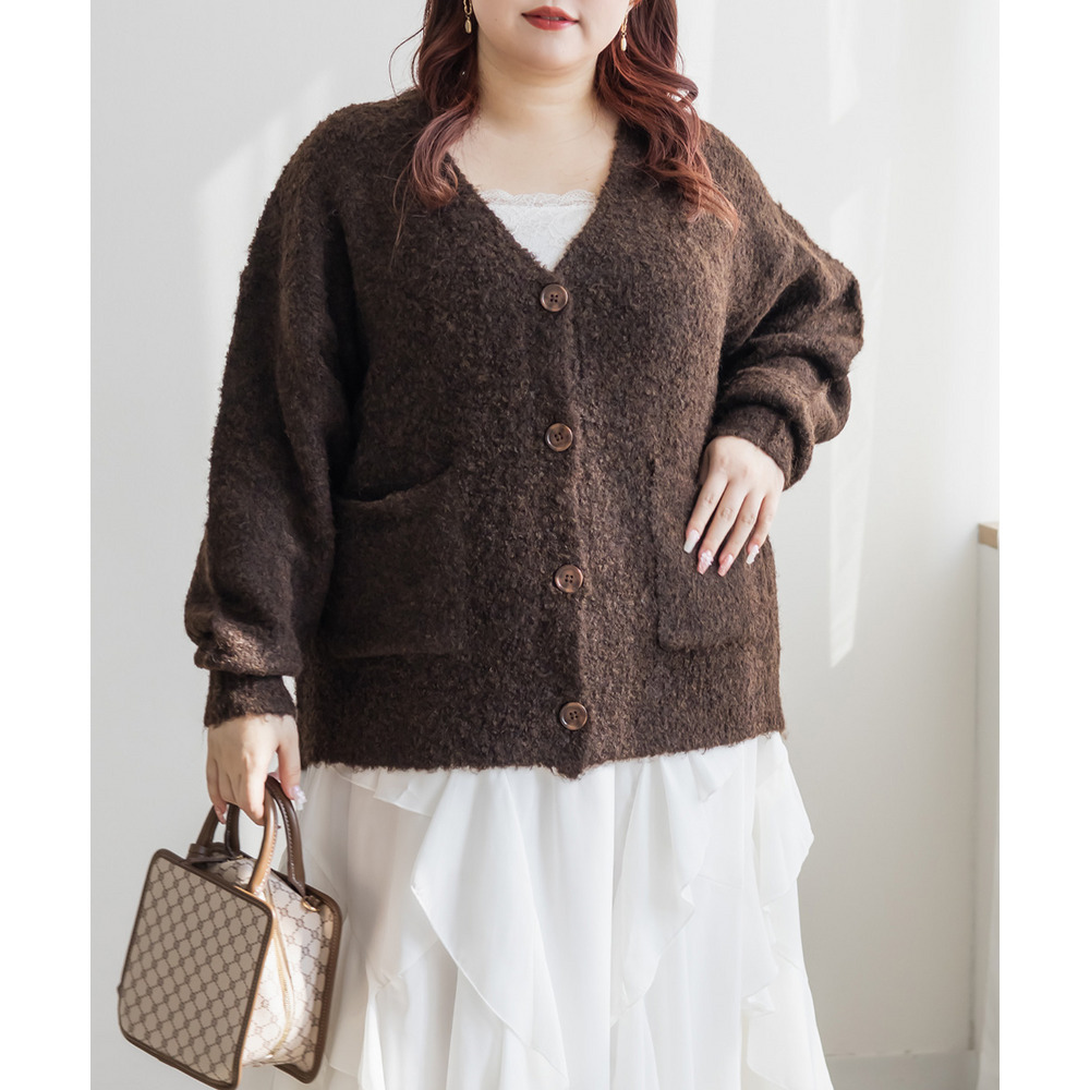 CLETTEオリジナルミックスニットVネックカーディガン5