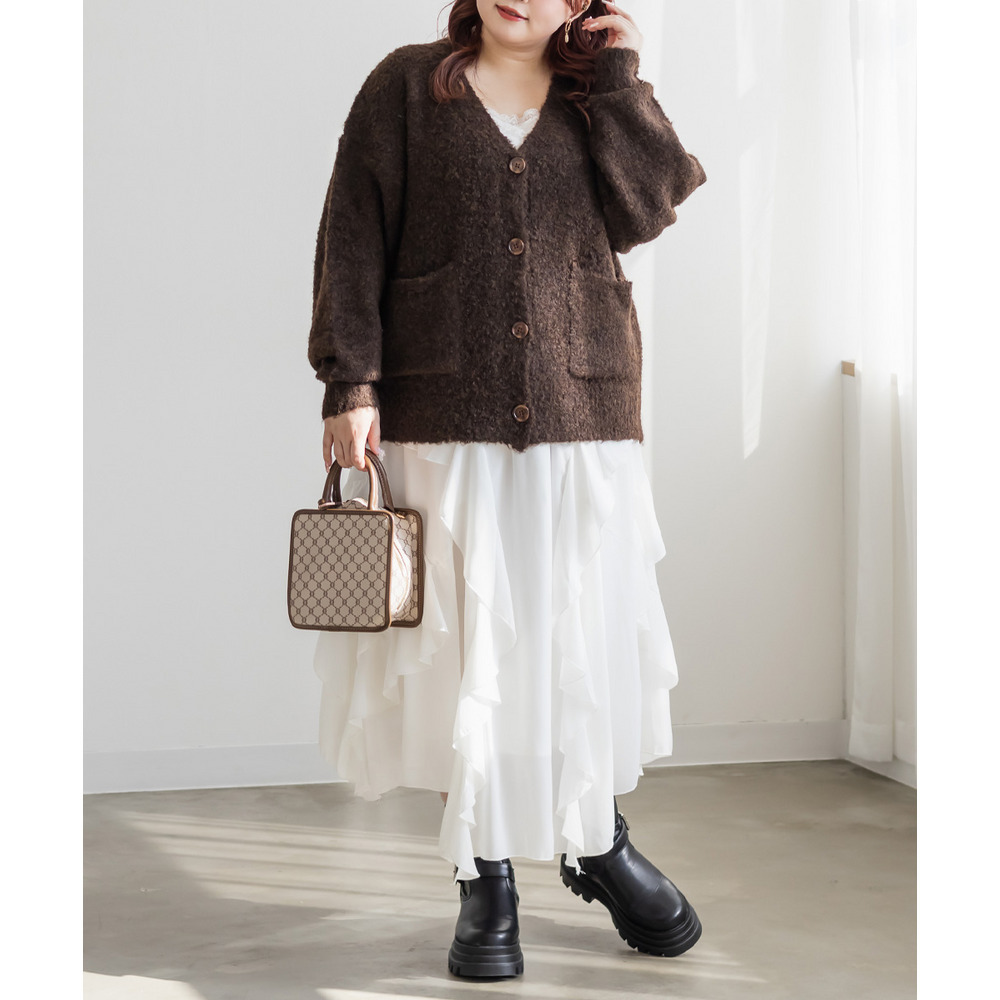 CLETTEオリジナルミックスニットVネックカーディガン6