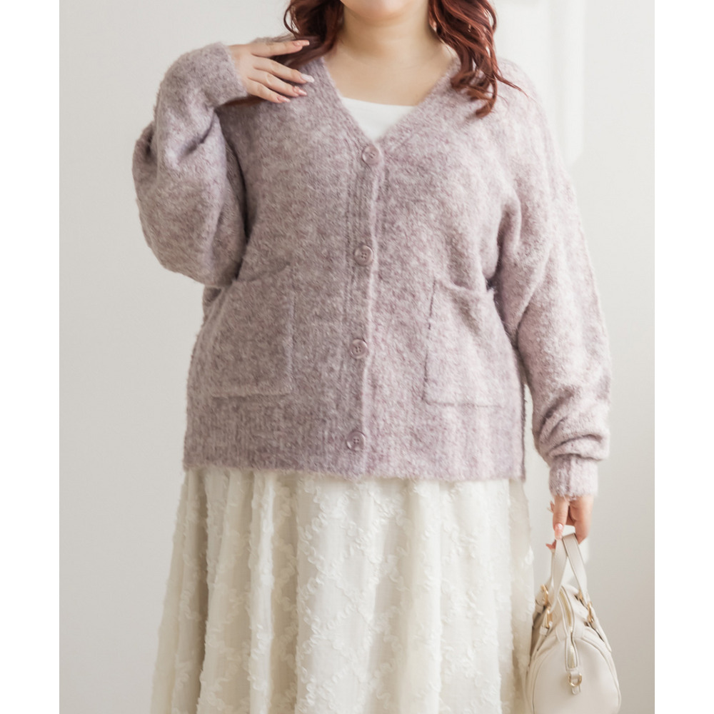 CLETTEオリジナルミックスニットVネックカーディガン1