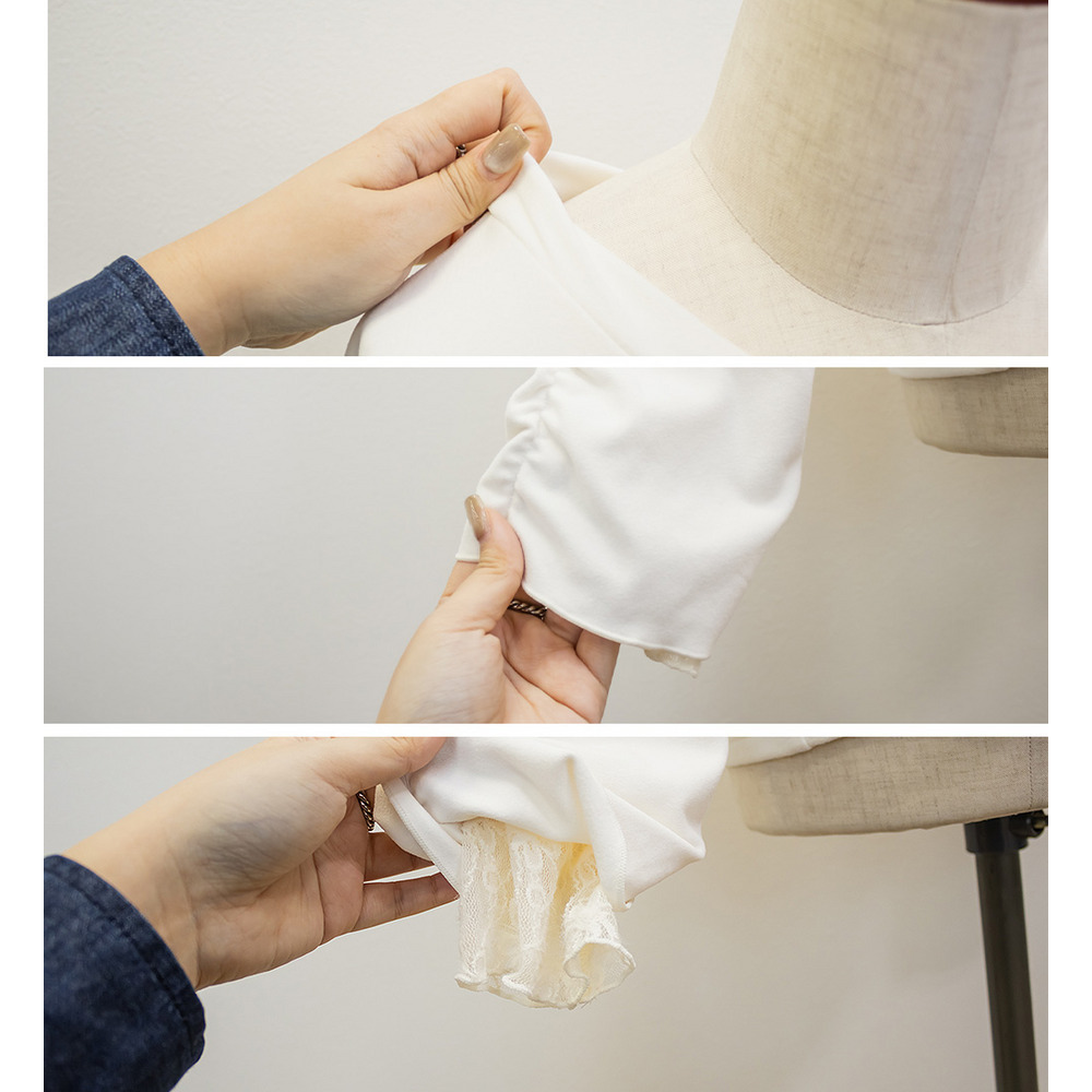 袖レース起毛カットソープルオーバー9