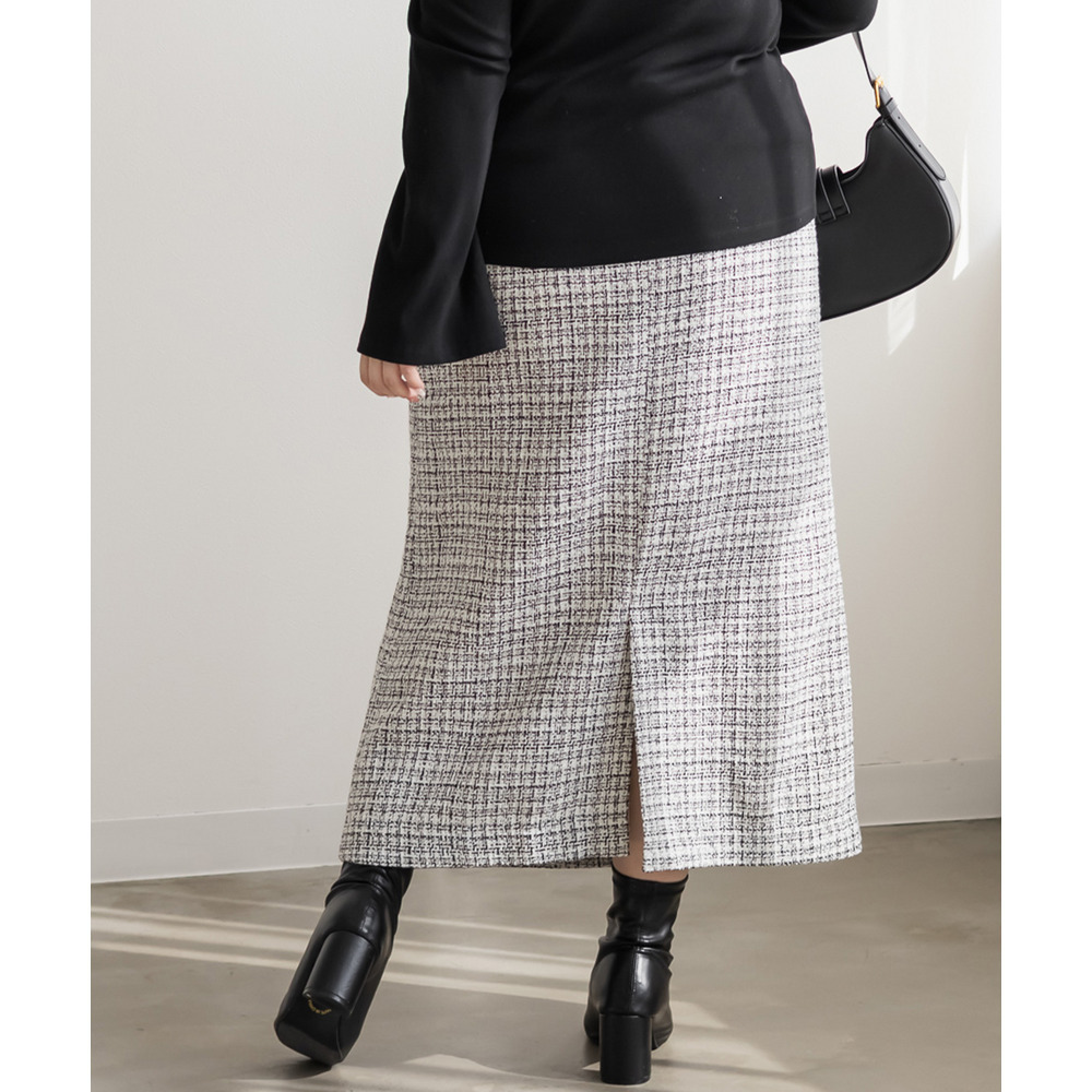 タック入りツイードナロースカート3