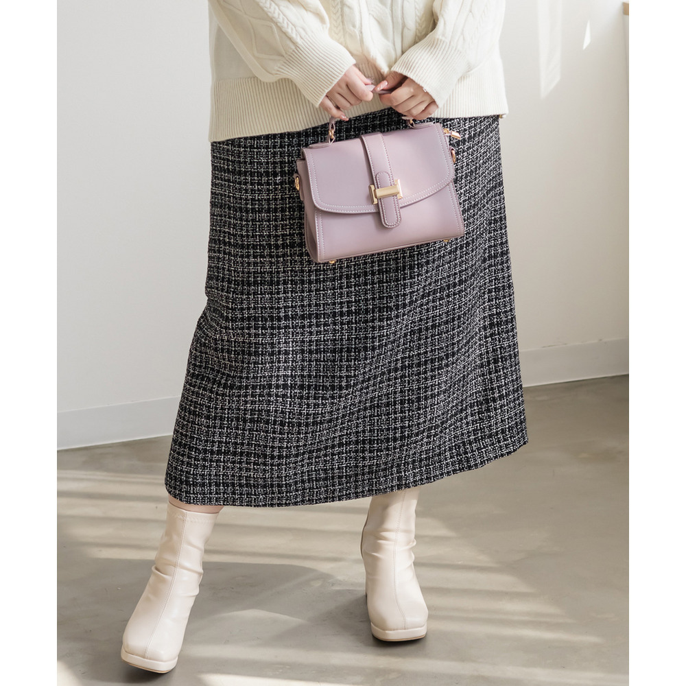 タック入りツイードナロースカート7