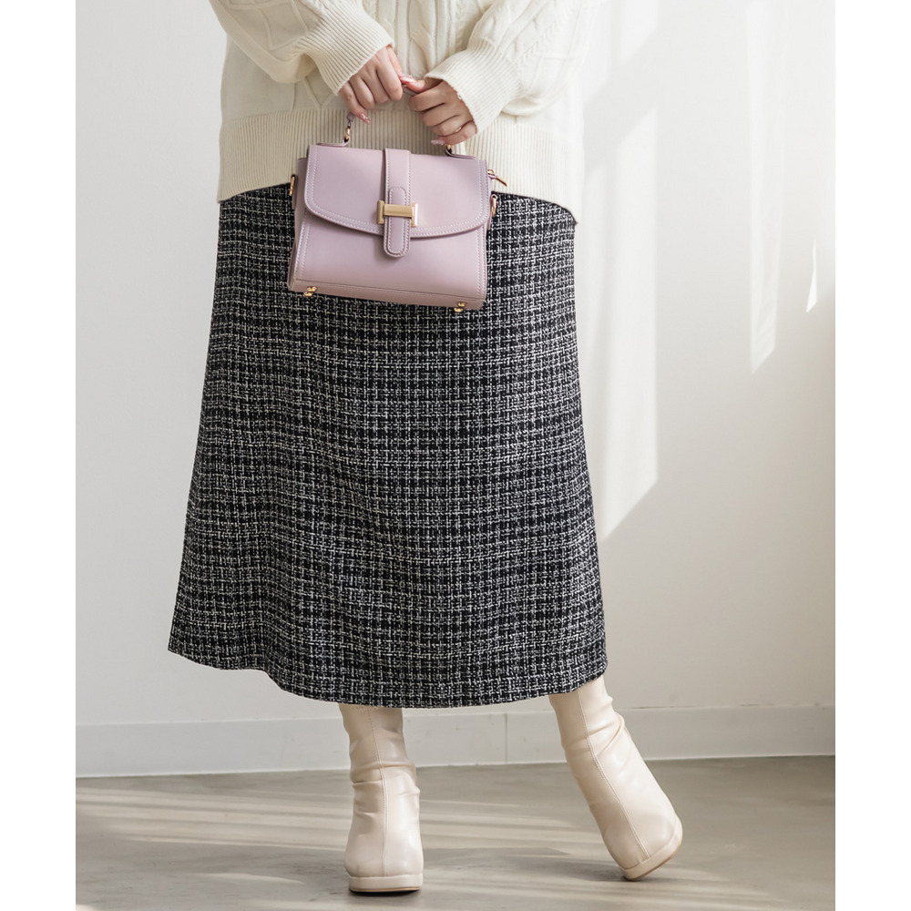 タック入りツイードナロースカート9
