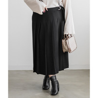 サイドベルト太プリーツスカート