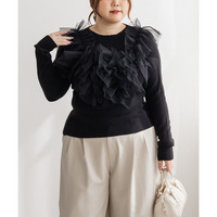 2WAYギャザーフリルニットプルオーバー