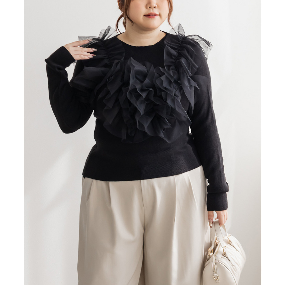 2WAYギャザーフリルニットプルオーバー1