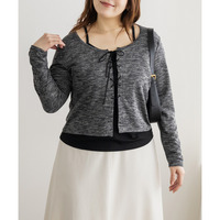 レースアップリブプルオーバー