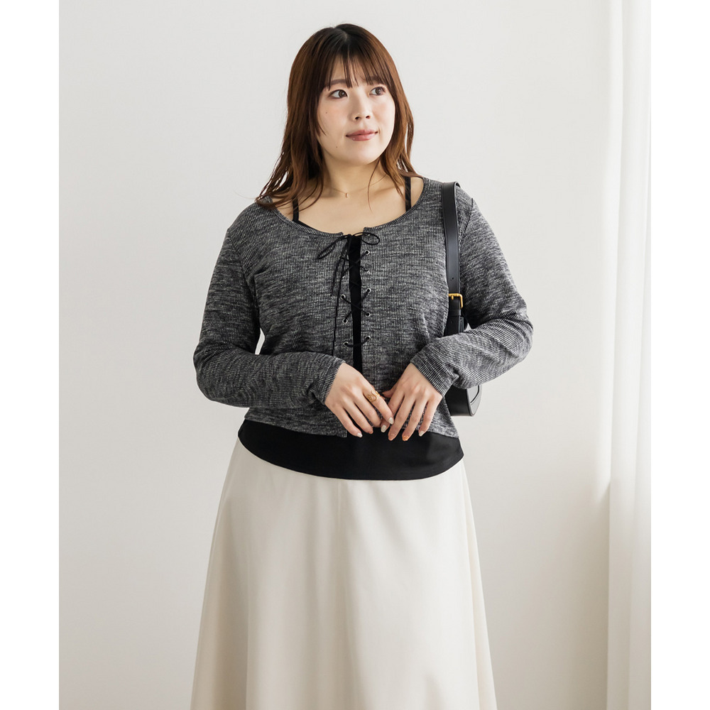 レースアップリブプルオーバー3