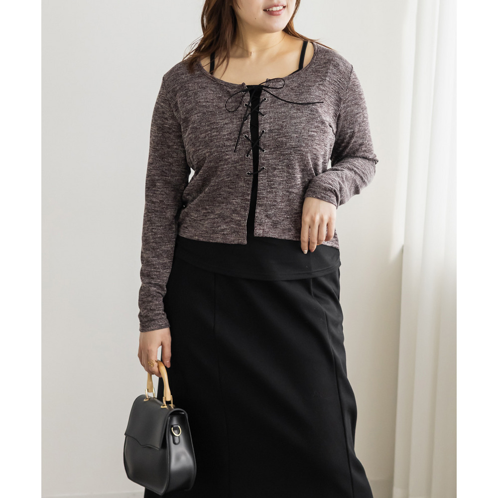 レースアップリブプルオーバー5