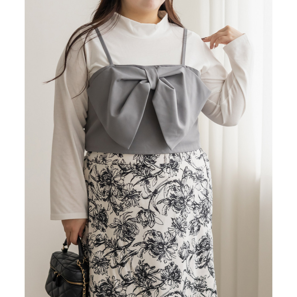 リボンビスチェセットプルオーバー1