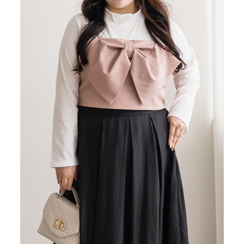 リボンビスチェセットプルオーバー1