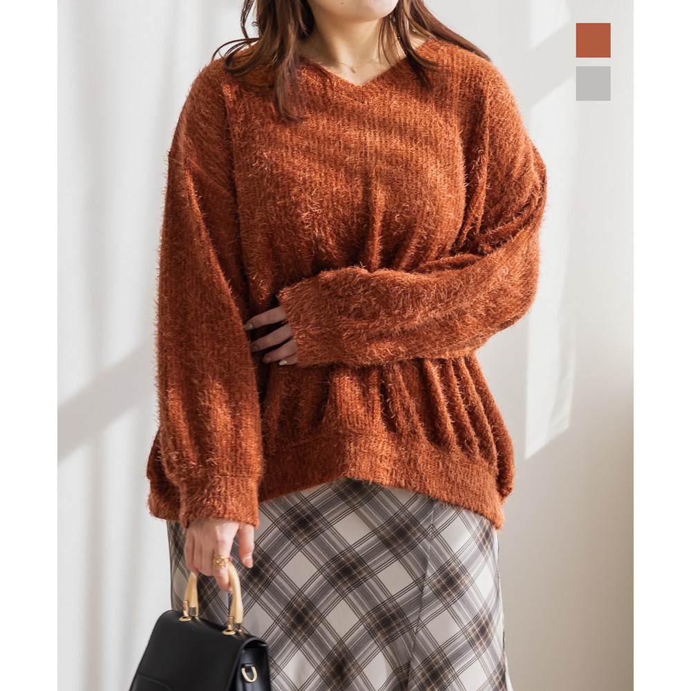 シャギーVネックプルオーバー1