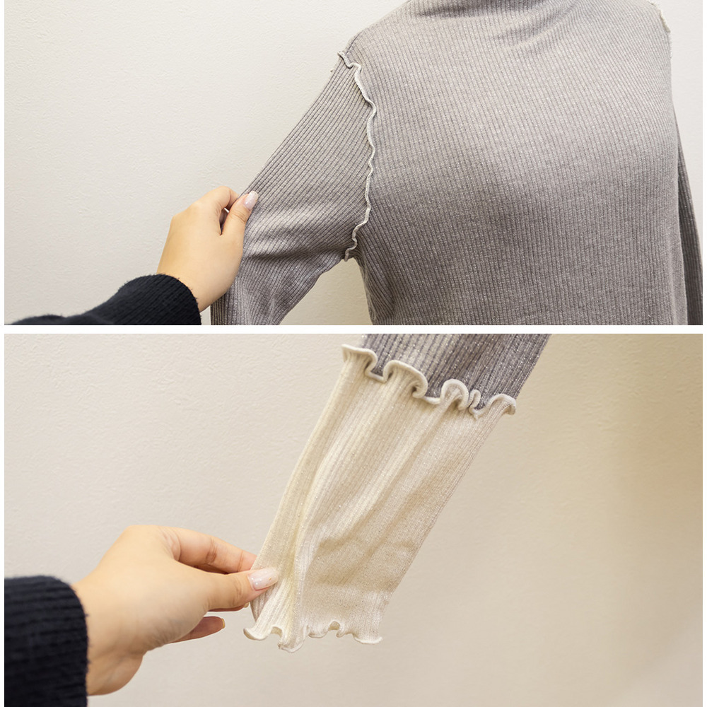 ラメメロウ配色リブプルオーバー9