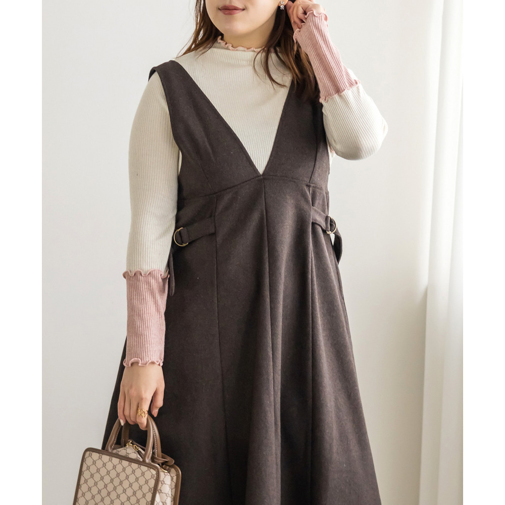 ラメメロウ配色リブプルオーバー1