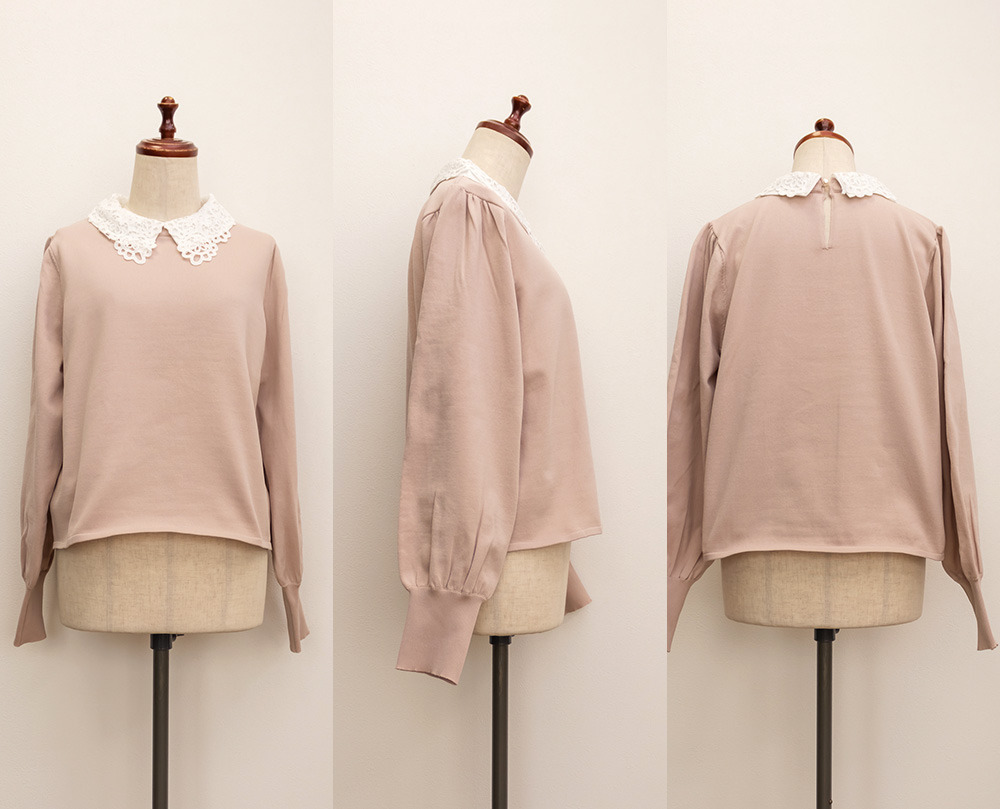 CLETTEオリジナルレイヤーレース襟ニットプルオーバー13