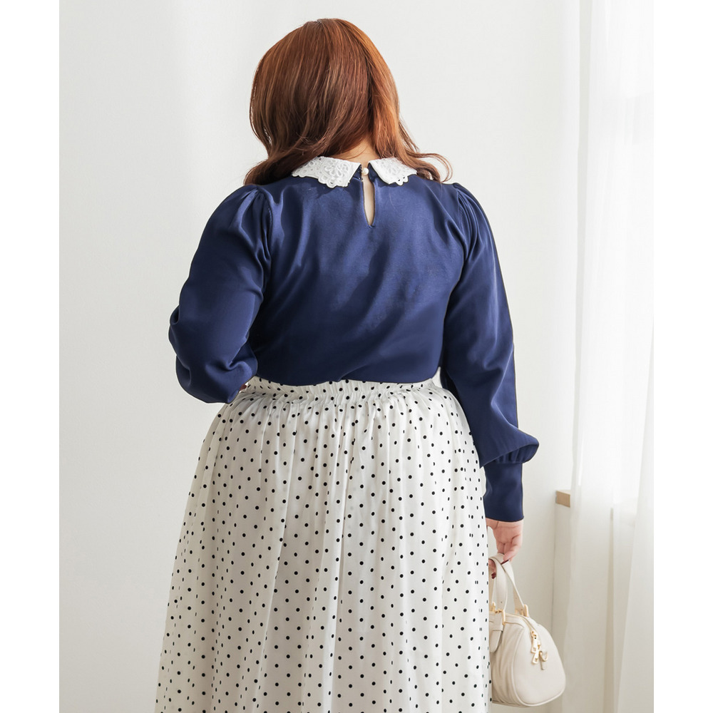 CLETTEオリジナルレイヤーレース襟ニットプルオーバー4